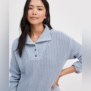 NWT Haven well within Button-Up Mock Neck Sweater